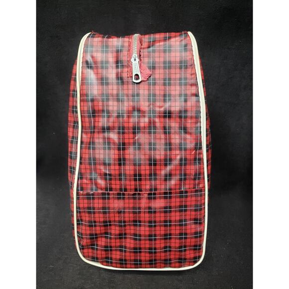 Vintage Brunswick Tan Leather Brown Grommets Split Toe Bowling Shoes Travel Bag - Picture 13 of 14